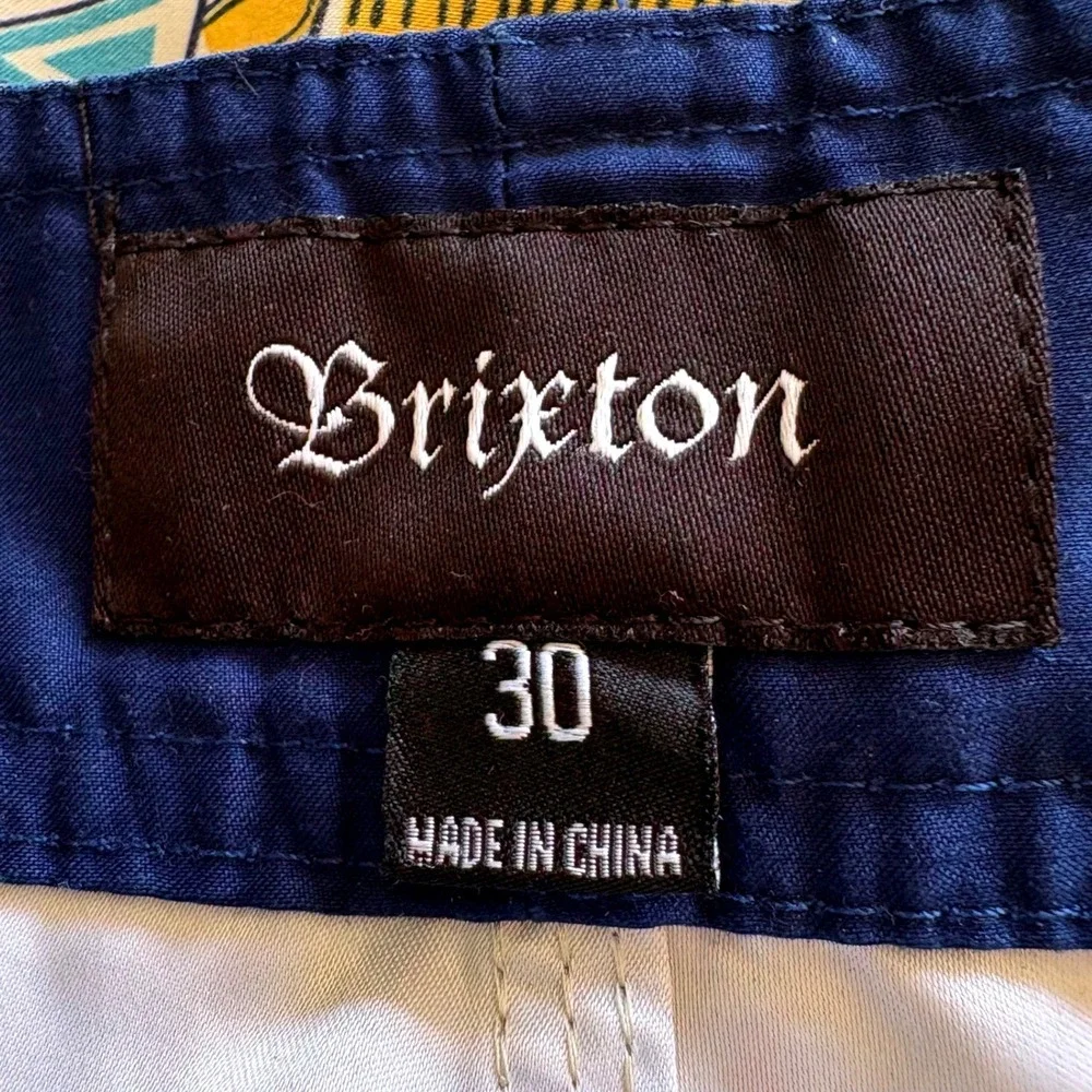 Vtg 90s Brixton Boardshorts‎ Mens Geometric Tile Print Retro Surfwear Size 30